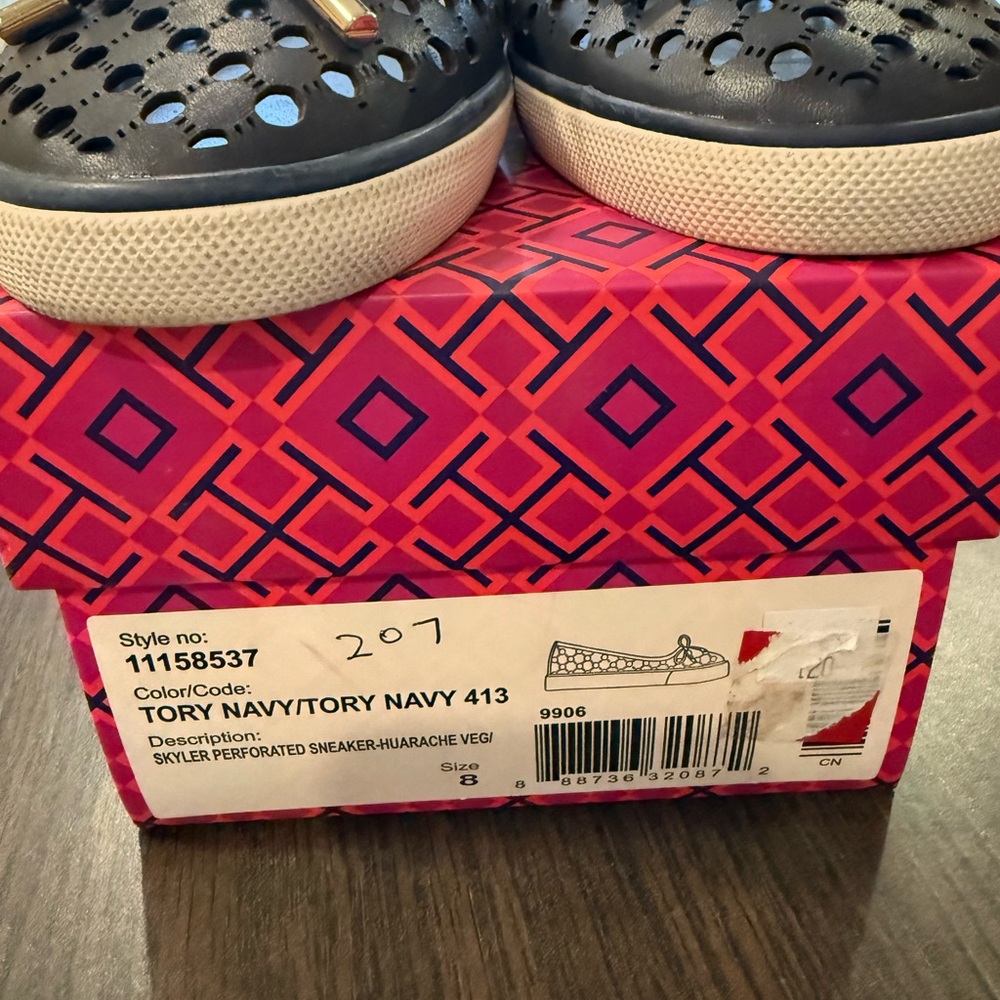 Tory Navy Perforated Sneakers